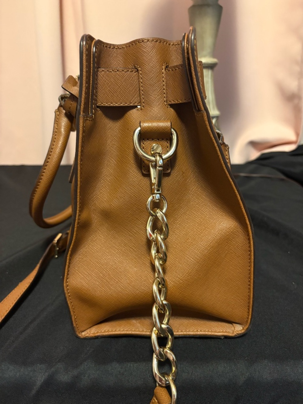 Michael Kors Caramel Brown Leather Satchel with Gold Hardware - Picture 8 of 11